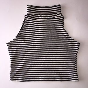 American apparel stripe crop top turtleneck